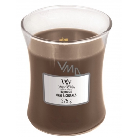 WoodWick Humidor - Cigar case scented candle with wooden wick and lid glass medium 275 g