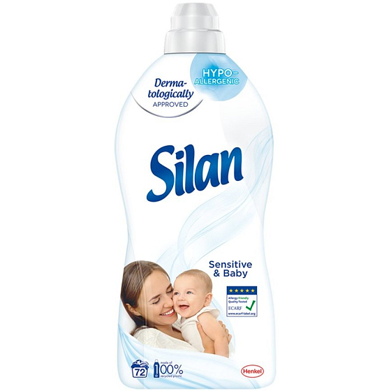 Silan Sensitive & Baby hypoallergenic fabric softener for sensitive skin 72 loads 1.8 l