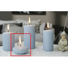 Lima Ice pastel candle light blue floating lens 70 x 30 mm 1 piece