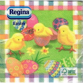 Regina Paper napkins 1 ply 33 x 33 cm 20 pieces Easter green with chickens and eggs