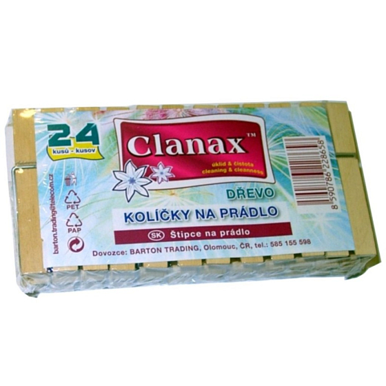 Clanax Wooden Clothespins 24 pieces