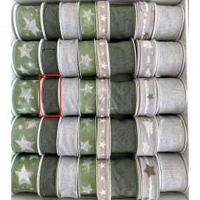 Ditipo Fabric ribbon with wire Green 3 mx 25 mm