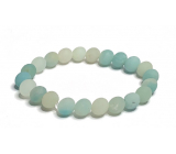 Amazonite blue matte bracelet elastic natural stone, ball 6 mm / 16 - 17 cm, stone of hope