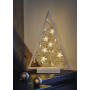 White wooden tree with stars 27 x 40 cm with 15 LED lights, warm white