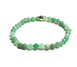 Chrysoprase facet bracelet elastic natural stone, ball 5 mm / 16-17 cm, stone of harmony of family relationships