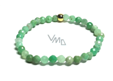 Chrysoprase facet bracelet elastic natural stone, ball 5 mm / 16-17 cm, stone of harmony of family relationships