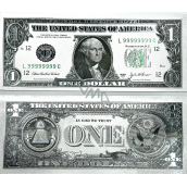 Talisman postříbřená dolarová bankovka 1 USD