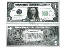 Talisman silver plated 1 USD note