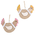 Wooden hen for hanging 13 cm different colours