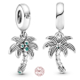 Charm Sterling Silver 925 Palm and Coconuts, Nature Bracelet Pendant