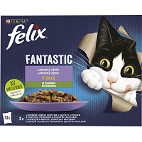 Felix Fantastic pouches for cats with vegetables selection, 12 × 85 g