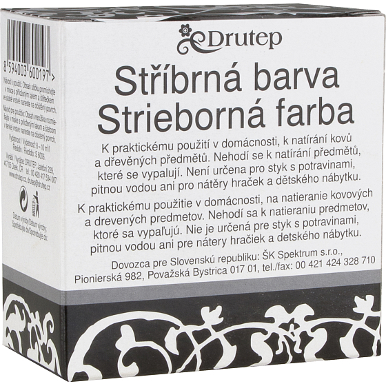 Drutep paint for home use on metal and wood in powder, silver, 5 g