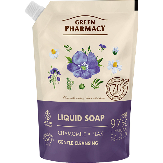 Green Pharmacy Chamomile and Flax Liquid Soap Refill 460 ml
