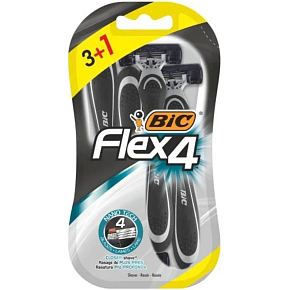 BIC Flex 4 disposable razor for men 4 blades 3+1 pcs BIC Flex 4 disposable razor for men 4 blades 3+1 pcs