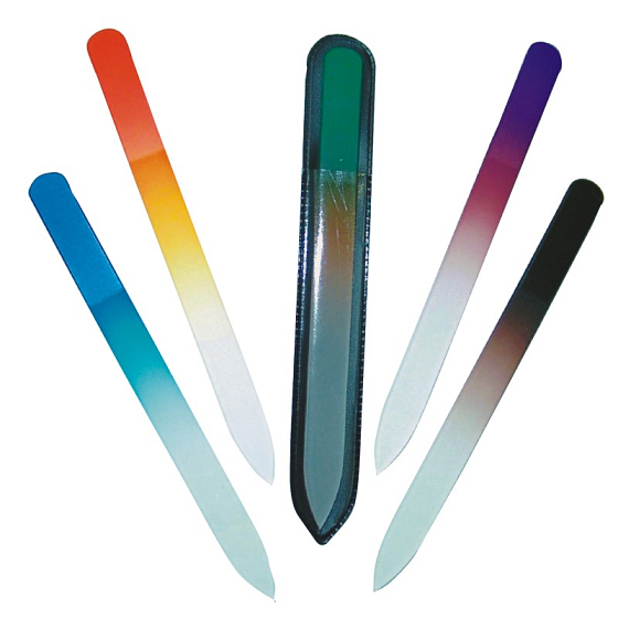 Abella Glass Nail File Double-Sided LUX 14 cm Various Colors 1 piece