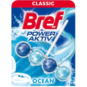 Bref Power Aktiv 4 Formula Ocean toilet block for hygienic cleanliness and freshness of your toilet, colours the water 50 g