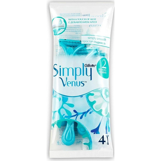 Gillette Venus Simply Comfort Shavers with Moisturizing Strip 4 Pieces for Women