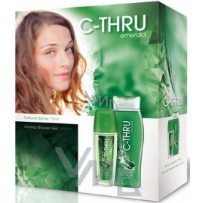 C-Thru Emerald perfumed deodorant glass for women 75 ml + shower gel 250 ml, cosmetic set