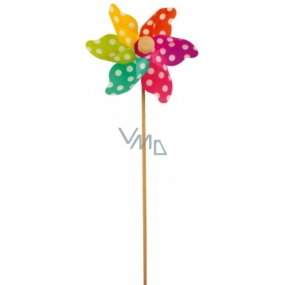 Pinwheel with colored blades and polka dots 9 cm + skewers 1 piece