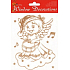 Window foil without glue angels with gold glitter with a drum 18 x 15 cm