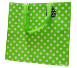 RSW Shopping bag with print Polka dots green 43 x 40 x 13 cm