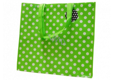 RSW Shopping bag with print Polka dots green 43 x 40 x 13 cm