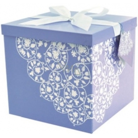 Angel Folding gift box with ribbon Purple 25 x 25 x 14.5 cm