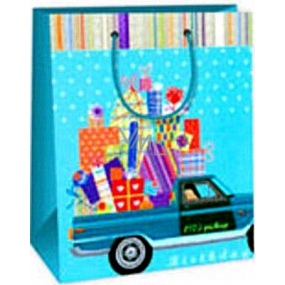 Ditipo Gift paper bag 18 x 10 x 22.7 cm blue car with gifts