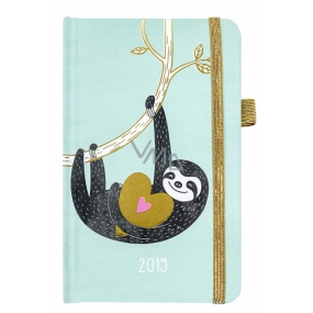 Albi Diary 2019 pocket with elastic sloth 9.5 x 15 x 1.3 cm