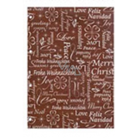 Ditipo Gift wrapping paper 70 x 200 cm Christmas copper with inscriptions 5 mx 70 cm