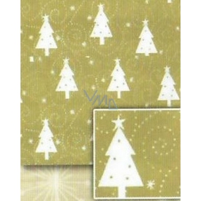 Nekupto Gift wrapping paper 70 x 500 cm Christmas Golden, white trees