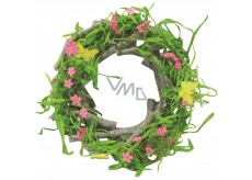 Wreath spring green wooden from twigs 22 cm