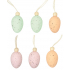 Eggs with bead plastic for hanging 4 cm, 6 pieces in a bag