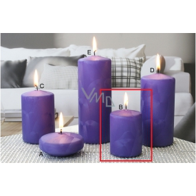 Lima Ice candle purple cylinder 50 x 70 mm 2 pieces