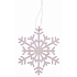 Wooden snowflake for hanging pink 10 cm