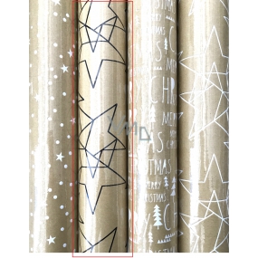 Zöwie Gift wrapping paper 70 x 150 cm Christmas Luxury Scandi with embossed gold - black stars