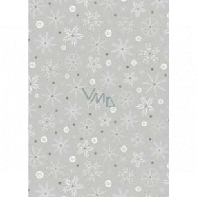 Ditipo Gift wrapping paper 70 x 200 cm Christmas silver white-gold snowflakes