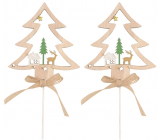 Wooden tree pick natural 8 cm + skewer, 2 pieces