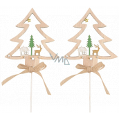 Tree wooden recess natural 8 cm + skewers, 2 pieces
