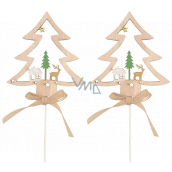Wooden tree pick natural 8 cm + skewer, 2 pieces