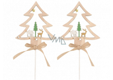 Tree wooden recess natural 8 cm + skewers, 2 pieces