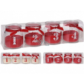 Emocio Candle with advent numbers glass mix 267 x 68 mm 4 pieces
