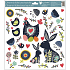 Window foil without glue Blue hare, blue hen 30 x 33.5 cm