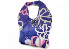 Nekupto Folding shopping bag Purple with flowers 33 x 39 cm