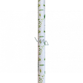Nekupto Gift wrapping paper 70 x 150 cm White with green leaves