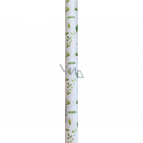 Nekupto Gift wrapping paper 70 x 150 cm White with green leaves