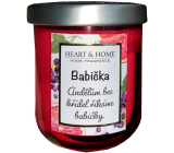 Heart & Home Fresh grapefruit and blackcurrant soy scented candle with inscription Grandma 110 g