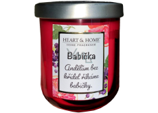 Heart & Home Fresh grapefruit and blackcurrant soy scented candle with inscription Grandma 110 g