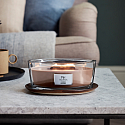 WoodWick Cashmere scented candle with wooden wick and lid ship 453 g