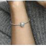 Charm Sterling silver 925 Winter blue snowflake bead bracelet Christmas